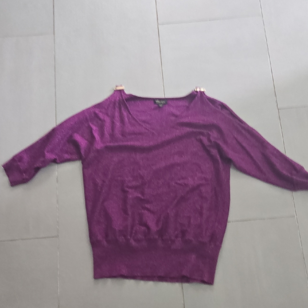 Thalia Sodi V-Neck Sweater in Rich Purple